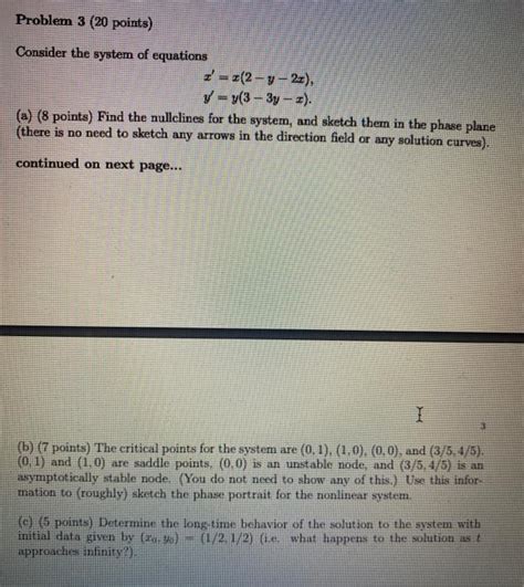 Solved Problem 3 20 Points Consider The System Of