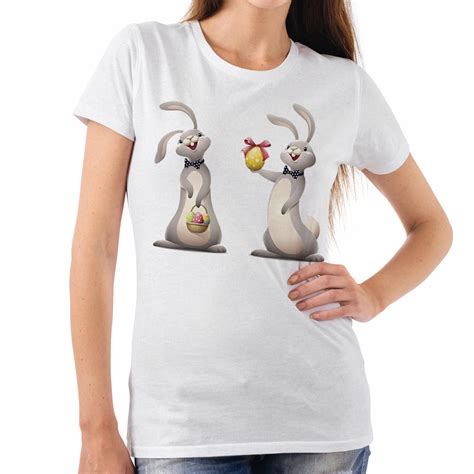 Easter Women Fashion Printed T Shirts Easter Bunny Lily Egg Design T ...