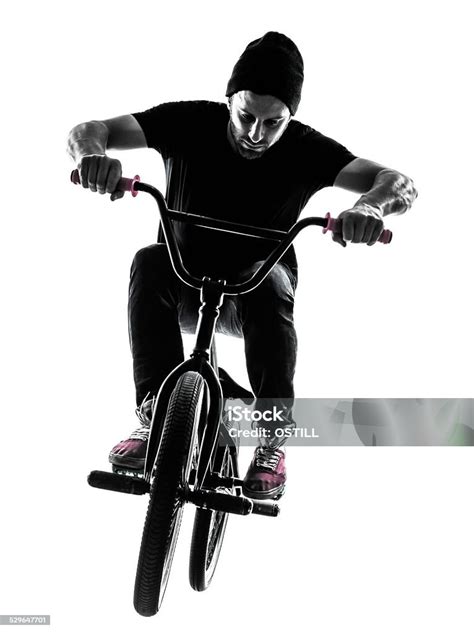 Man Bmx Acrobatic Figure Silhouette Stock Photo Download Image Now