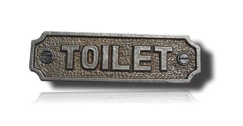 Vintage Cast Iron Toilet Bathroom Door Wall Plaque Sign Ebay