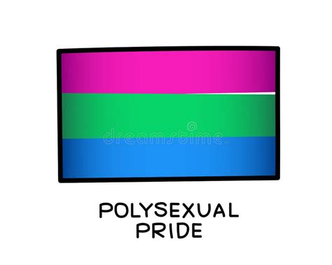 The Flag Of Polysexual Pride Hangs On A Flagpole And Flutters In The