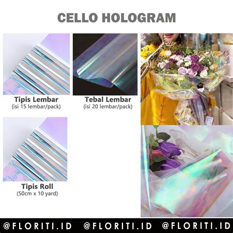 Jual PACK Cellophane HOLOGRAM Rol Plastik OPP Holographic Rainbow