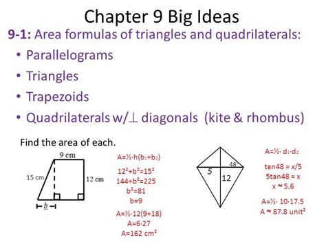unveiling  secrets area  triangles  trapezoids answer key