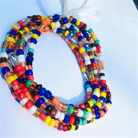 Multi Colored Waist Bead Belly Bead Seed Beads Ghana Waist Bead Glass Beads African Belly Beads