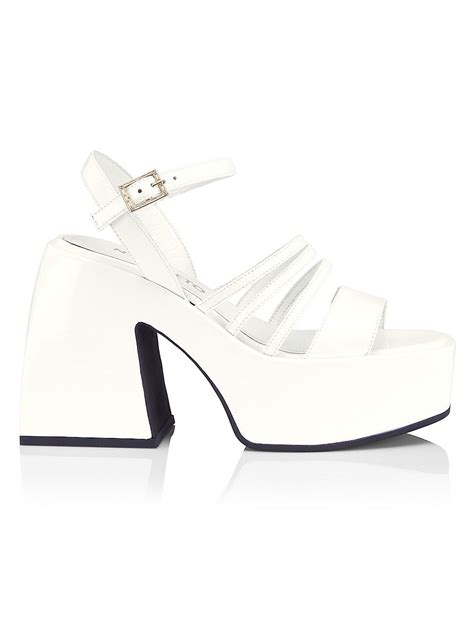 NODALETO Bulla Bacara 55mm Patent Leather Mary Jane Pumps White