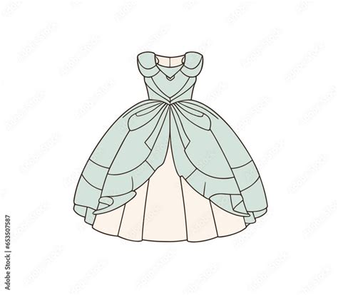 Princess Dress illustration vector cartoon PNG image Stock Vector | Adobe Stock