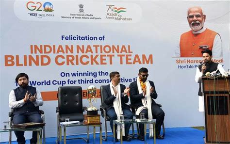 Sports Minister felicitates the T20 World Cup 2022 winning Indian Blind Cricket Team | Indian ...