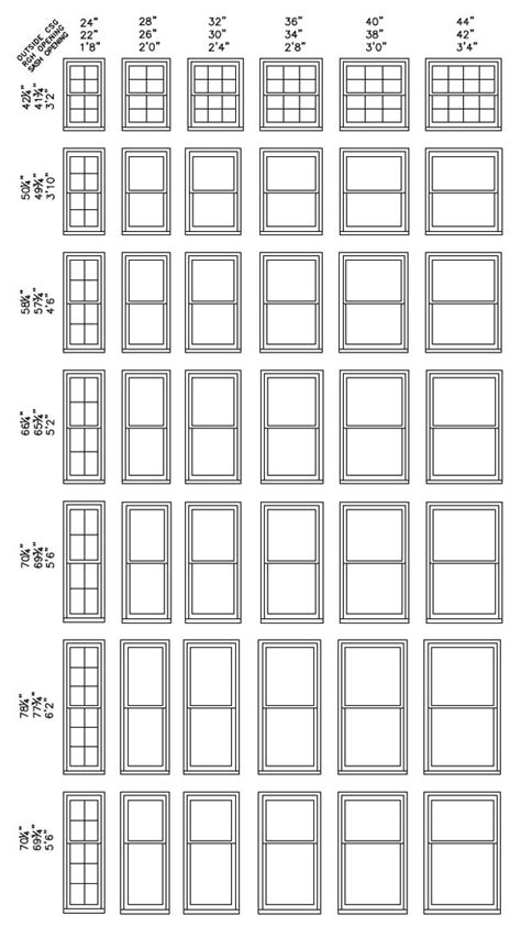 Andersen Windows Size Chart