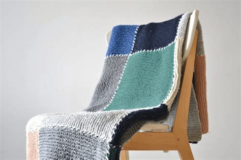 Block Blanket Knitting Pattern Your First Knit Afghan Knitting With