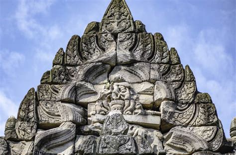 Ancient Sandstone Carvings In Prasat Hin Phimai Ancient Khmer Castle