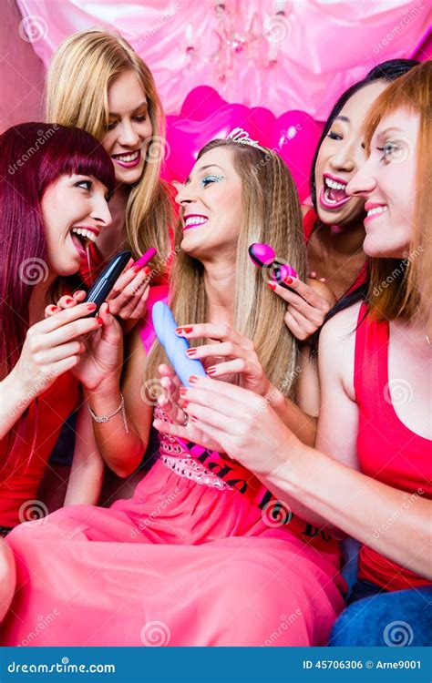 Women Having Bachelorette Party With Sex Toys Stock Photo Image Of