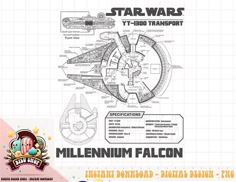 Star Wars Millennium Falcon Grey Schematics Png Inspire Uplift