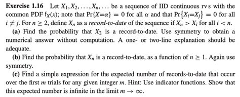 Solved Exercise 116 Let X1 X2 Xn Be A Sequence