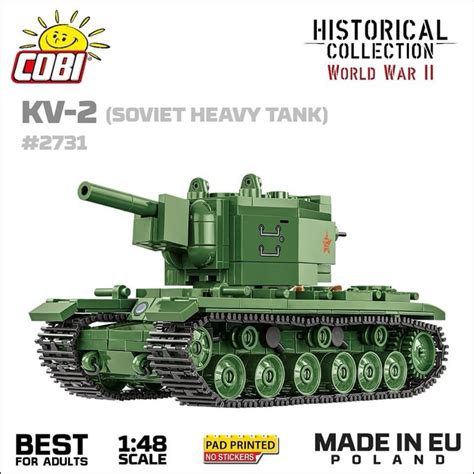 COBI Lego Compatible Building Block WW2 Russian Army KV 2 Heavy Tank 1