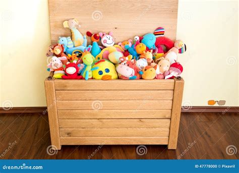 Toy Box Full Of Soft Toys Stock Photo Image Of Childhood 47778000