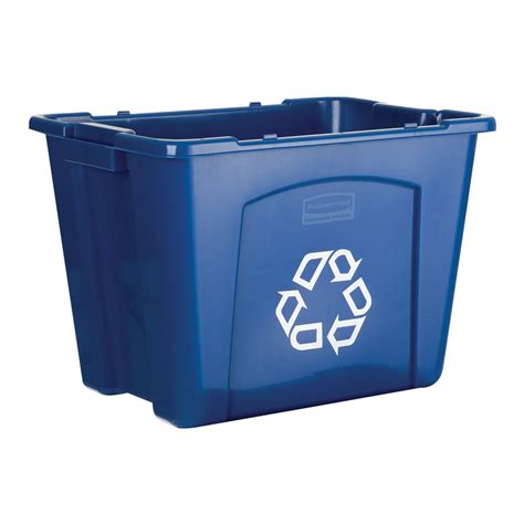 Rubbermaid Commercial Products 14-Gallon Blue Commercial Recycling Bin ...