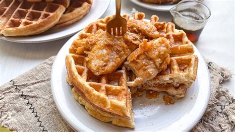 Classic Chicken And Waffles With Bourbon Maple Syrup Recipe Youtube