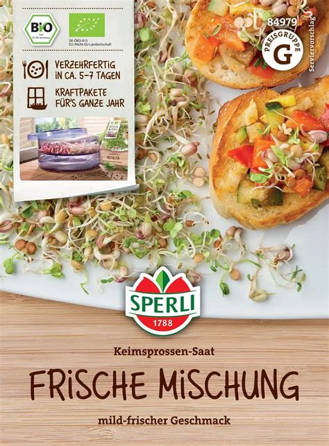 Sperli Bio Keimsprossen Saat Frische Mischung Packung Bloomling