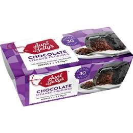 Aunt Betty S Chocolate Steamy Puds 2x95g Woolworths