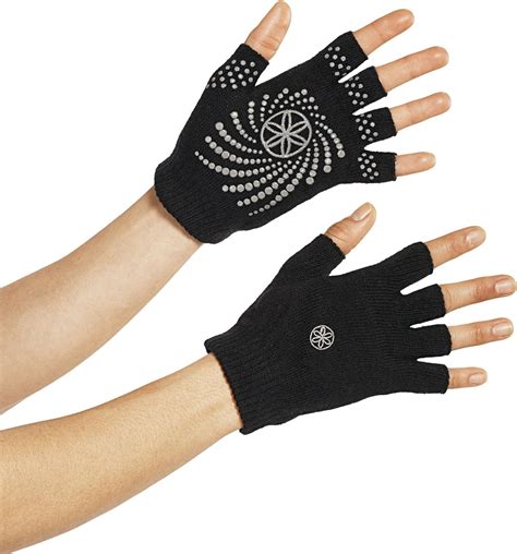 Gaiam Grippy Yoga Gloves Blackgrey Exercise Gloves