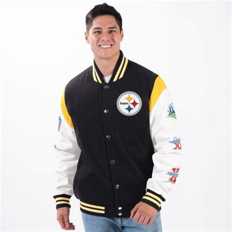 Pittsburgh Steelers Men S Giii Strike Zone 6x Champ Commemorative Heavyweight Jacket