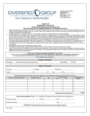 Fillable Online Corporate Rfmh Dependent Care Reimbursement Form