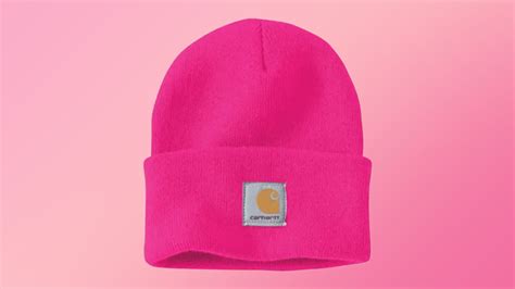 The Carhartt Knit Cuffed Beanie In Pink Glow