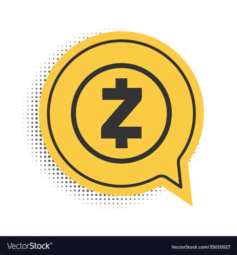 Black Cryptocurrency Coin Zcash Zec Icon Isolated Vector Image