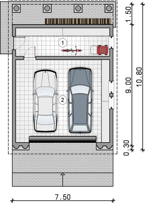 Z Projekt Gara U Dwustanowiskowego Z Pom Gospodarczym Studio Atrium