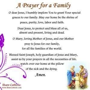 Catholic Prayer For Family