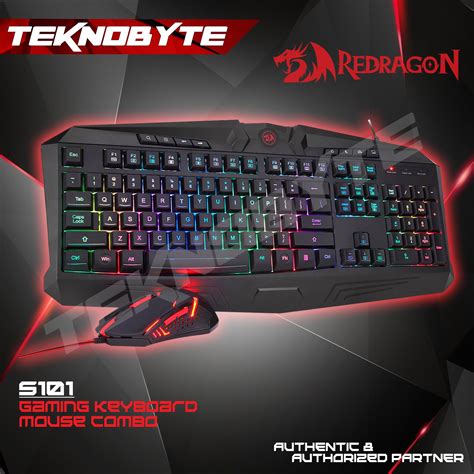 Redragon S101 1 RGB WOMBO Combo 104 Keys Laser Engraved Backlit Gaming