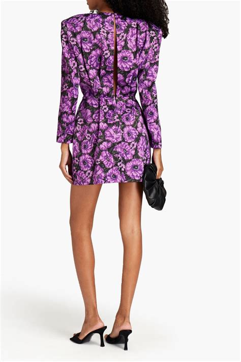 MAGDA BUTRYM Cutout Floral Print Satin Mini Dress THE OUTNET