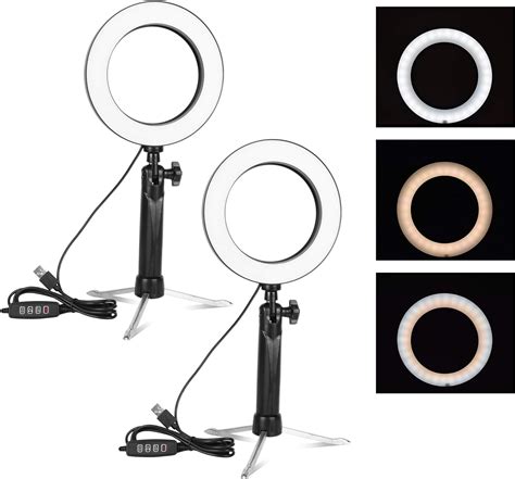 Emart 6 Led Ring Light With Tripod Stand 3 Light Modes