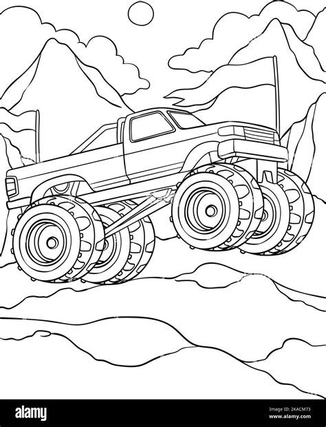 Page De Coloriage Monster Truck Pour Enfants Image Vectorielle Stock