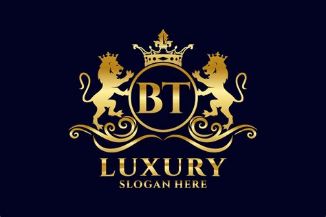 Initial Bt Letter Lion Royal Luxury Logo Template In Vector Art For