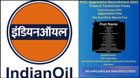 IOCL Apprentice Recruitment 2023 Apply Online Best For Trade