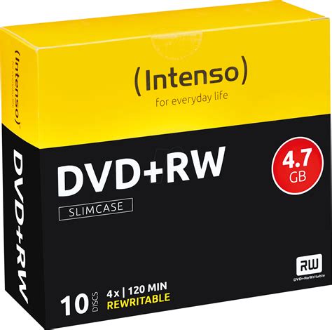 DVD+RW4,7 INT10: Intenso DVD+RW 4.7 GB, 10-disc SlimCase at reichelt elektronik