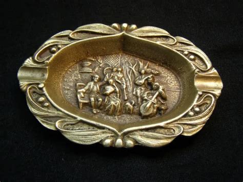 VIDE POCHE ANCIEN En Bronze Cendrier Old Empty Pocket Ashtray EUR 35 00