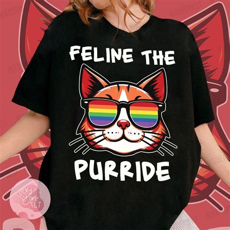 Purride Cat Shirt LGBT Flag Shirt Gay Pride Shirt LGBTQ Shirt