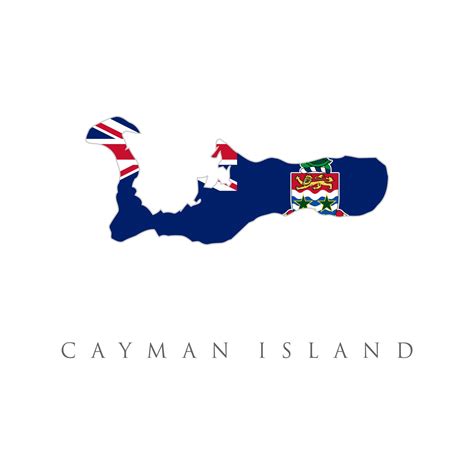 cayman island detailed map with flag of country. national flag isolated on white background ...