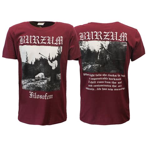 Burzum Filosofem Burgundy Red T Shirt Official Merchandise Popmerch