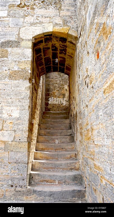 stair in castle st. Jorge portugal lisbon Stock Photo - Alamy