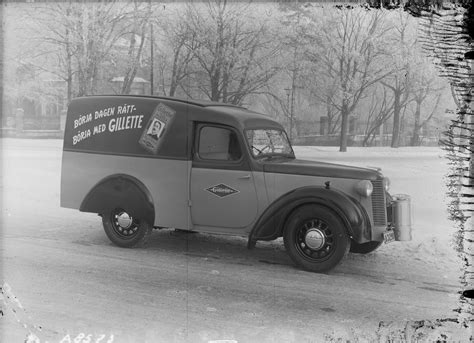 Old Swedish Van With Gillette Advertisement Wegian Wetshavingwegian