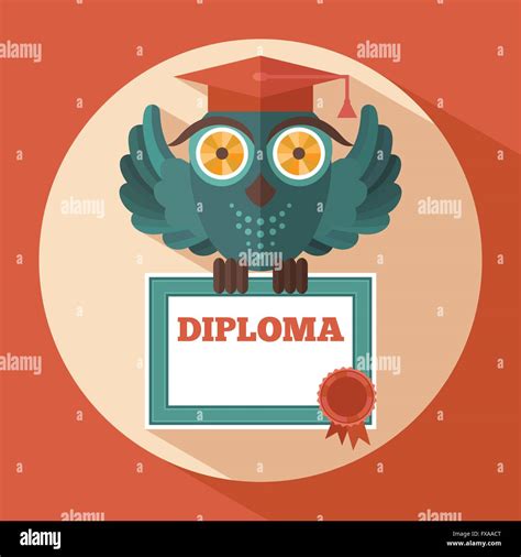 Owl In Graduation Cap Stock Vector Image Art Alamy