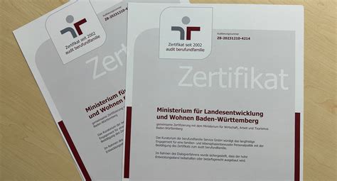 Ministerium Als Familienfreundlicher Arbeitgeber Ausgezeichnet Baden