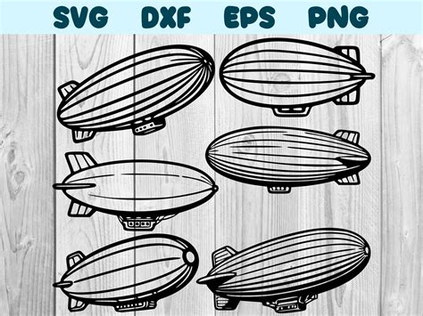 Blimp Svg Hot Air Blimp Png Cool Blimp Clipart Customizable Blimp Vector Bundle Pack Commercial ...