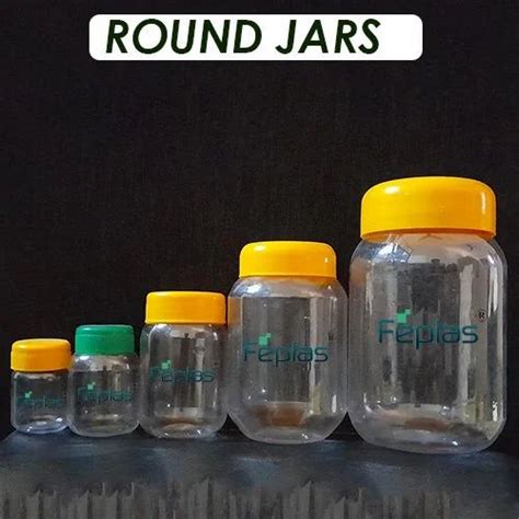 Feplas Transparent Round Plastic Pet Jars For Oil Ghee Packing