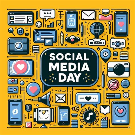 Social Media Day Flat Drawn Illustration Premium Ai Generated Vector