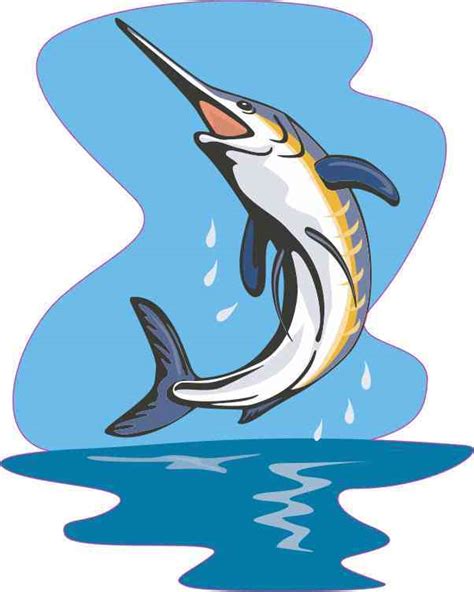 4in X 5in Marlin Sticker Vinyl Animal Decal Fishing Car Window Stickers