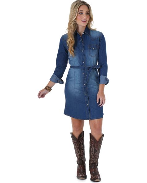 Wrangler Women S Long Sleeve Denim Dress Boot Barn